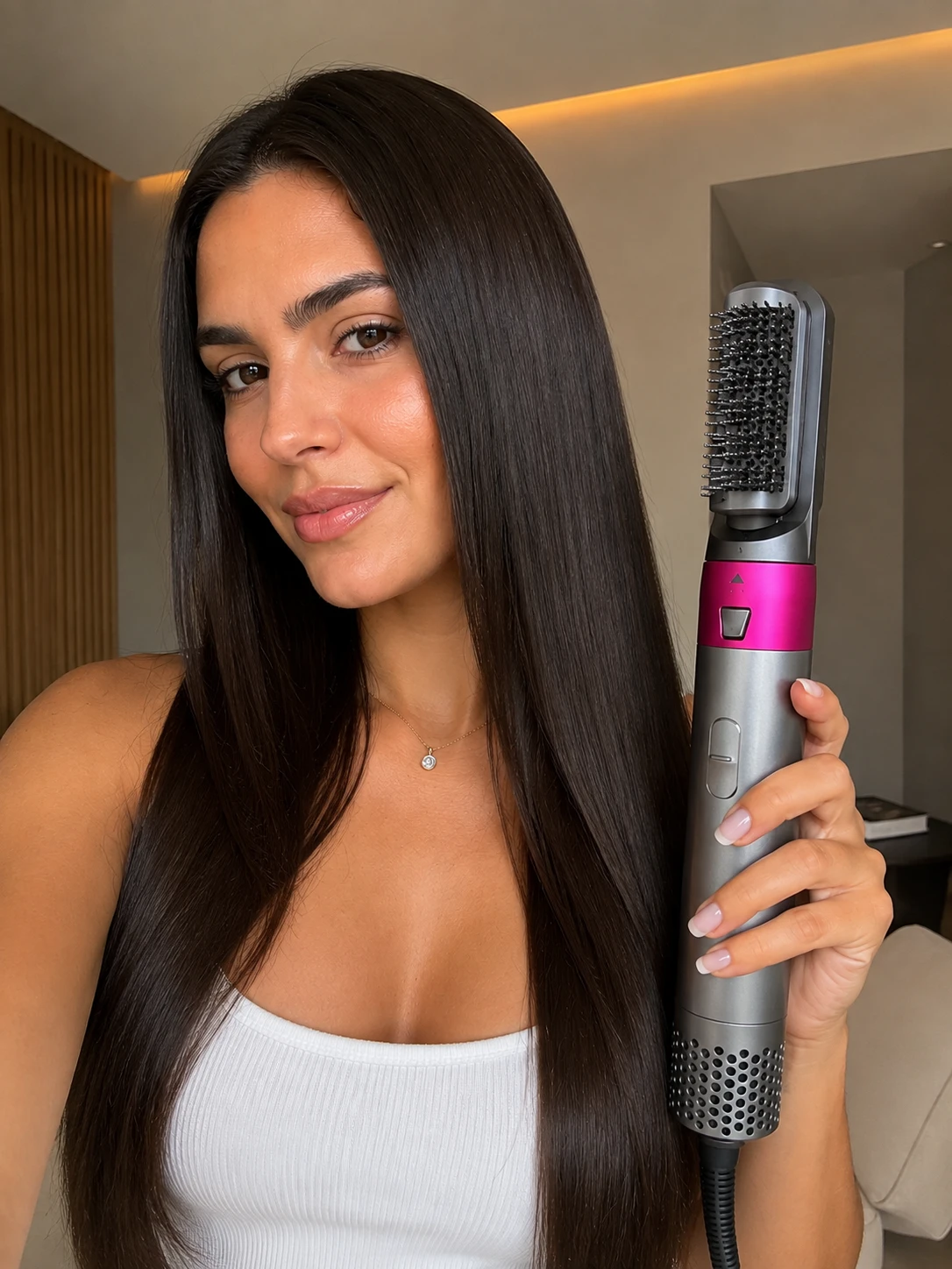 Cabelo finalizado com brilho
